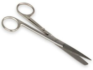 CISEAUX DROITS EN ACIER INOX avec clip ceinture - ronds/pointus - 14 cm