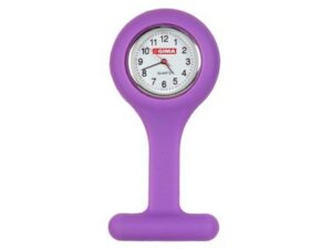 MONTRE INFIRMIÈRE EN SILICONE - ronde - violette