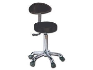 STOOL with backrest - black