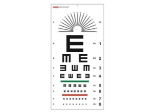 TABLEAU OPTOMÉTRIQUE TUMBLING "E" - 6 m - 28x56 cm